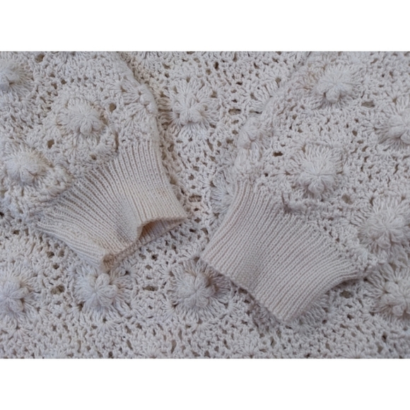 SK Imports neutral tone boho crochet sweater - Picture 5 of 10